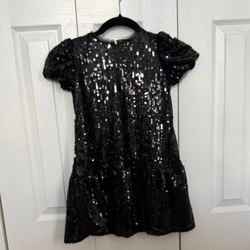 The Tiny Universe Kids Black Sequin Dress Sz 6